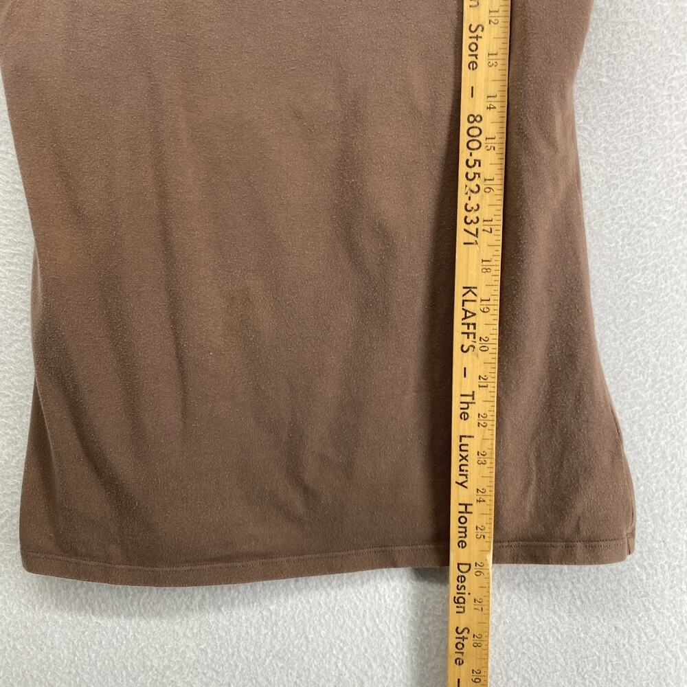 EILEEN FISHER Tank Top S Stretch Organic Cotton Scoop Neck Shelf Bra Brown USA - Picture 10 of 12